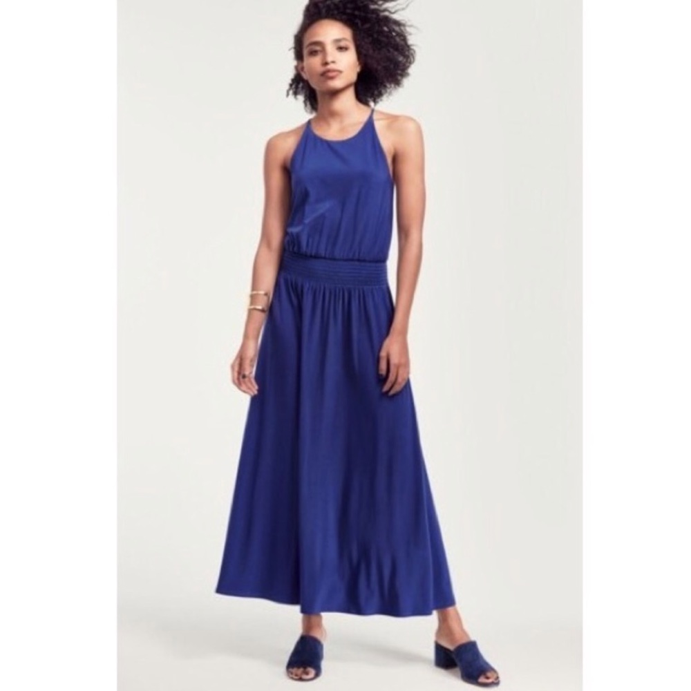 NWOT Vince Camino stretch blue maxi dress size 8